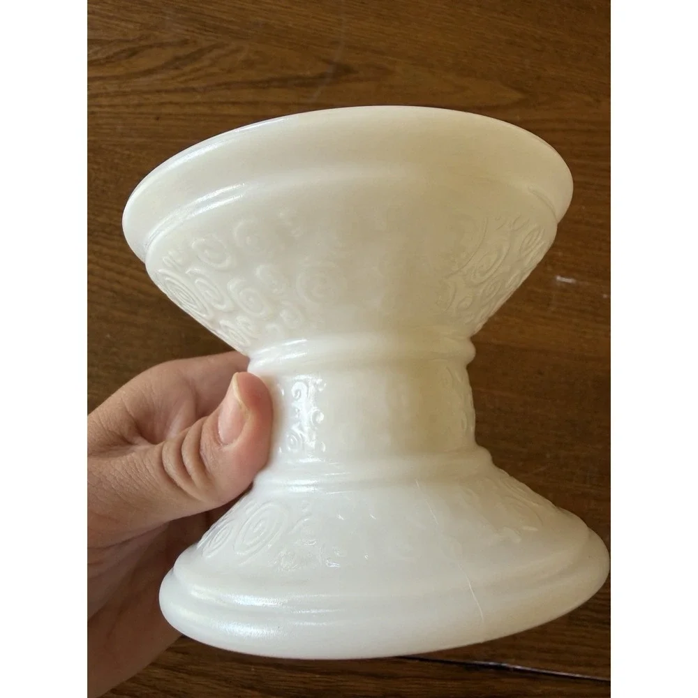 Vintage Milk Glass Multi Size Candle Holder Swirl Curly Q Pillar Taper MCM